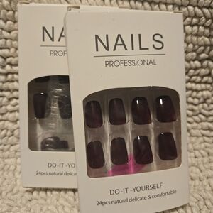 Do-It-Yourself Press-On Nails - Dark Burgundy